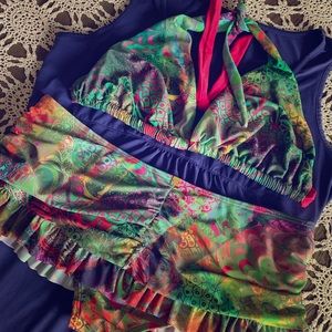 NEW Aerin Rose 2 piece swim bikini XL skirt + bra